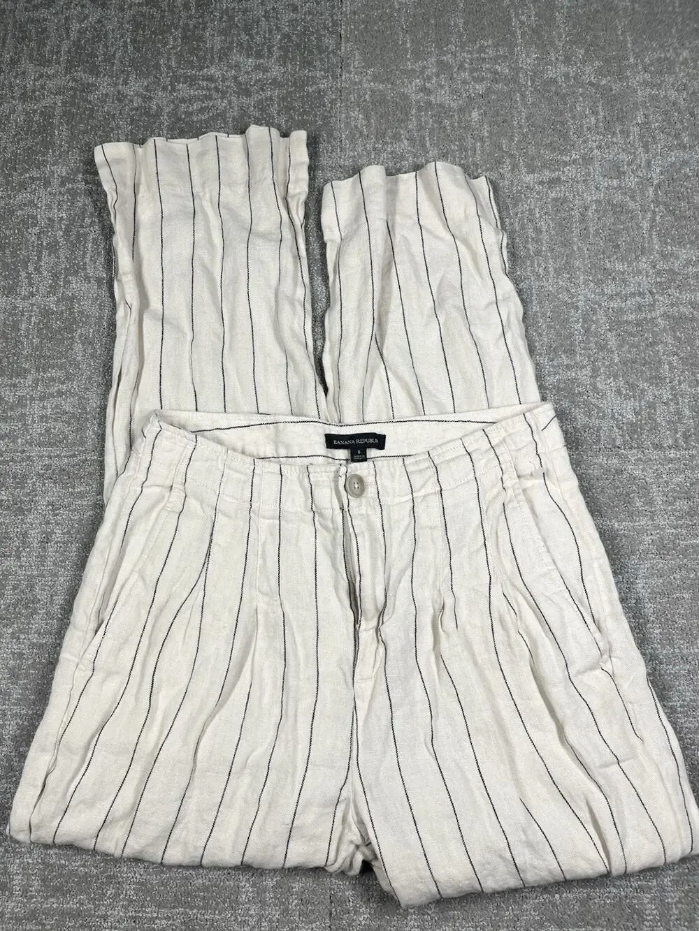 Banana Republic Striped Pleated Beachy Trouser Pant Size 6